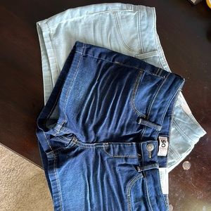 2 pairs of girls shortie denim shorts in size 12 NWT  - selling together